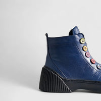 Karyoka Comfort Leather Boots 3100 Navy Boots | familyshoecentre