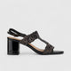 Bulbul Evening Block Heel Sandal Black LU008 Heels | familyshoecentre
