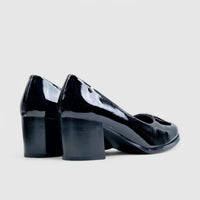 PC Dress Heel Court Shoe Black Patent 10707 Heels | familyshoecentre