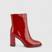 Bulbul Ladies Block Heel Ankle Boot Red CAR26-7