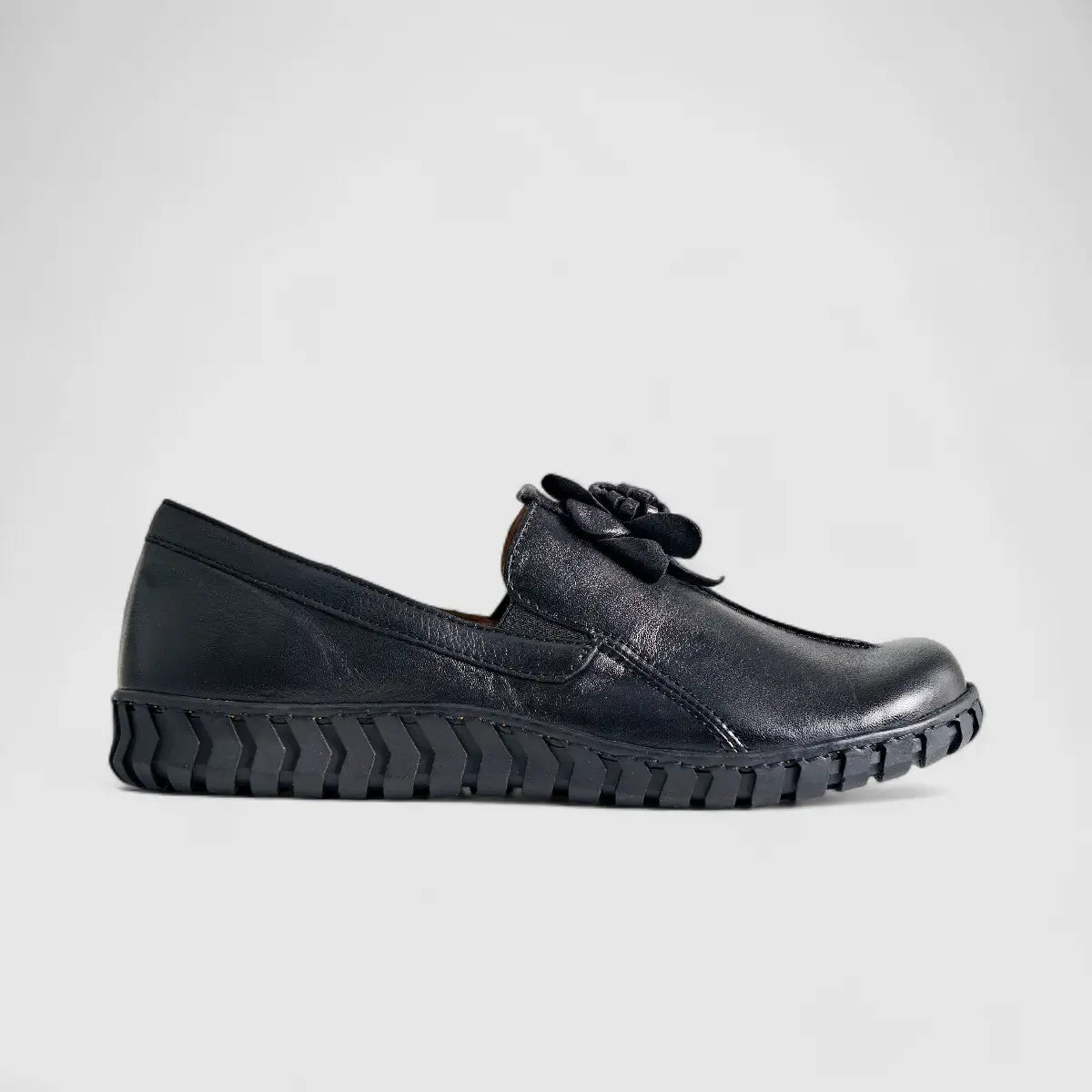 Karyoka Comfort Leather Casual 3060 Black Oxfords | familyshoecentre