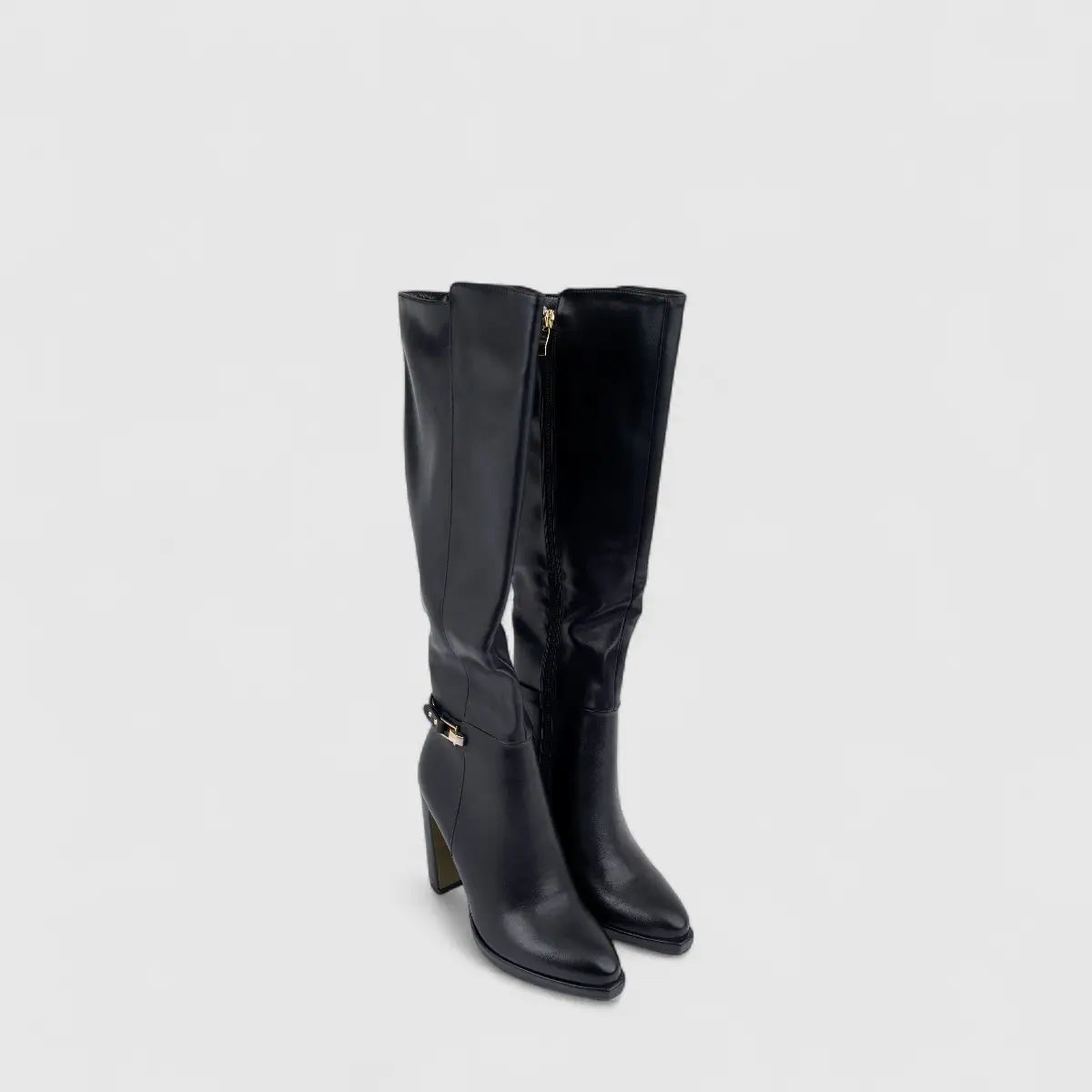 Bulbul Ladies Long Block Heel Boot Black CAR26-15