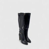 Bulbul Ladies Long Block Heel Boot Black CAR26-15