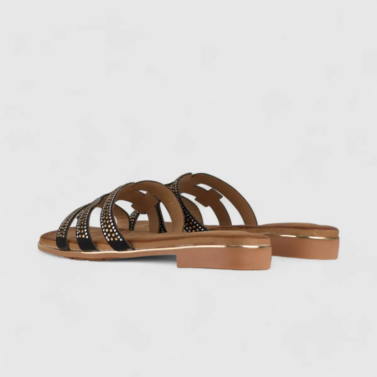 Bulbul Flat Bling Sandal Black HAR010 Sandals | familyshoecentre
