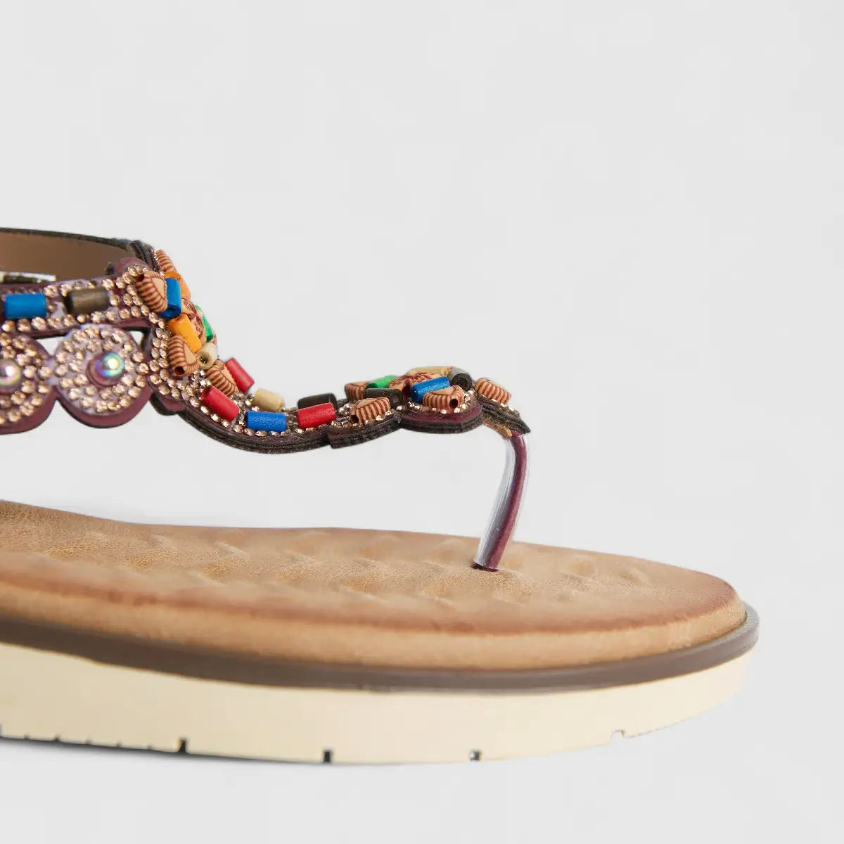 Bulbul Ladies Ethnic Comfort Sandal Wine HAR059