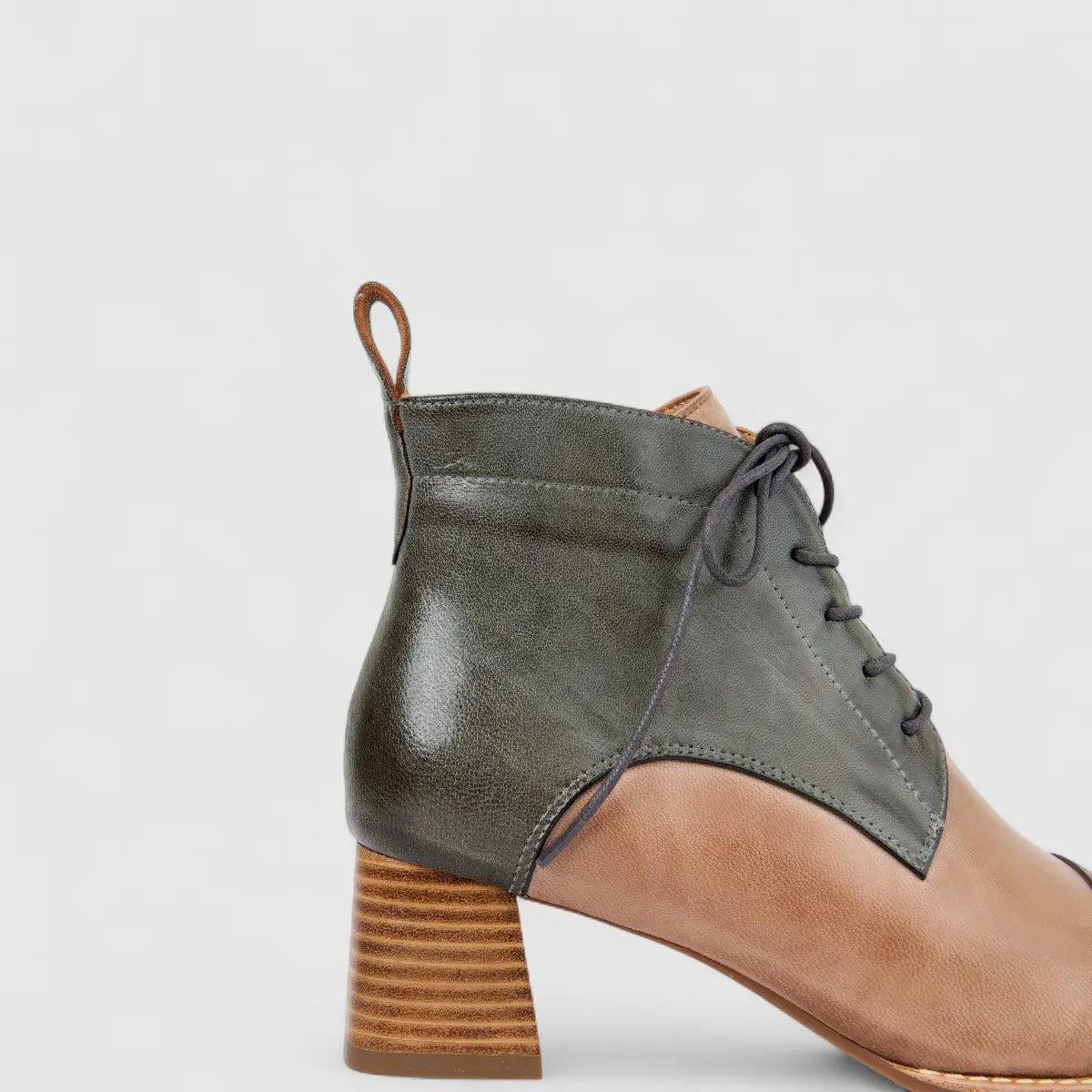 Bulbul Ladies Leather Block Heel Ankle Boot Multi LSF-14