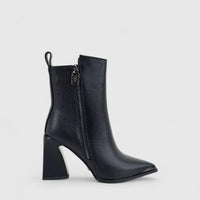 Bulbul Ladies Block Heel Ankle Boot Black CAR26-3