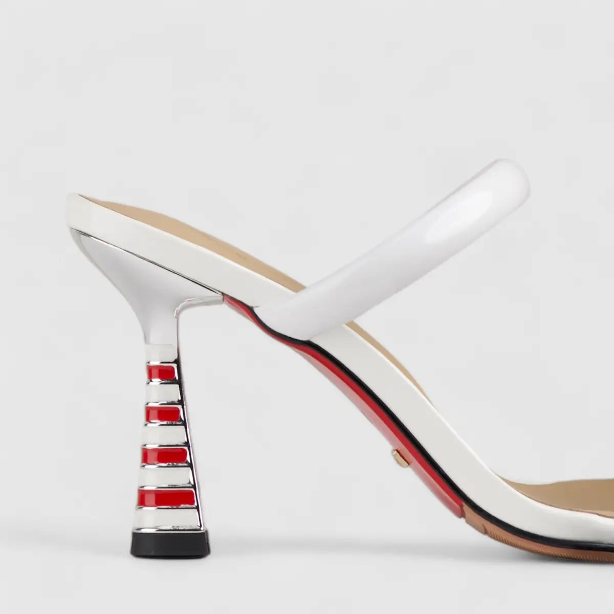 Bulbul Leather Heel Sandal White LAR6005 Heels | familyshoecentre
