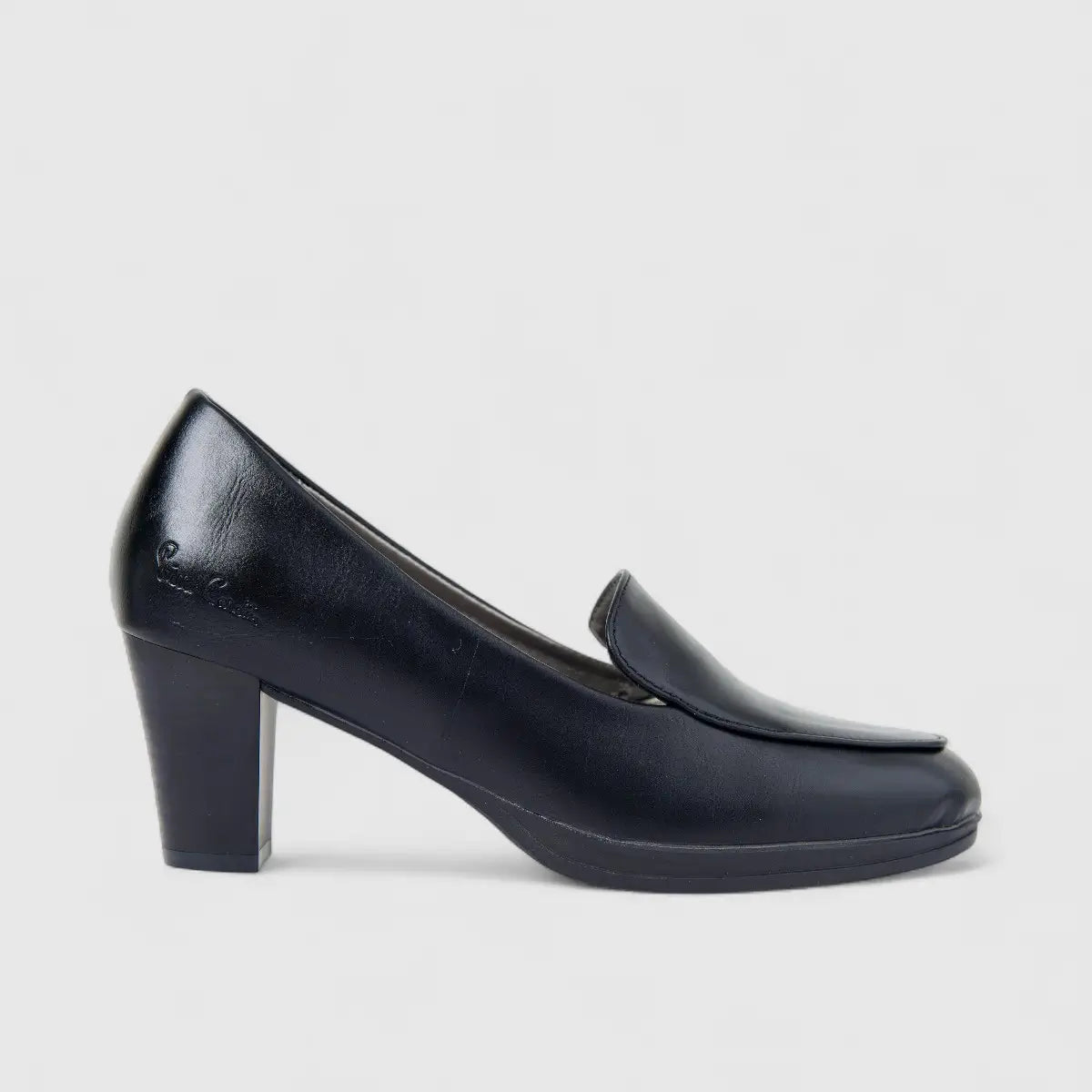 PC Ladies Slipper Cut Dress Block Heel Shoe PCL10932 Black PC366