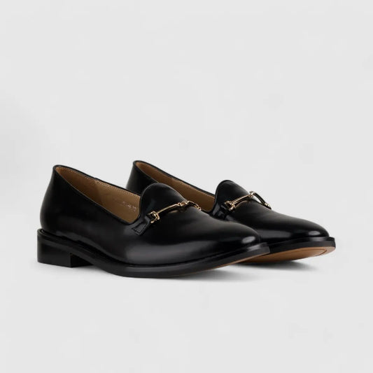 Morbido Leather Moc Pump Loafer Black NSH500-18