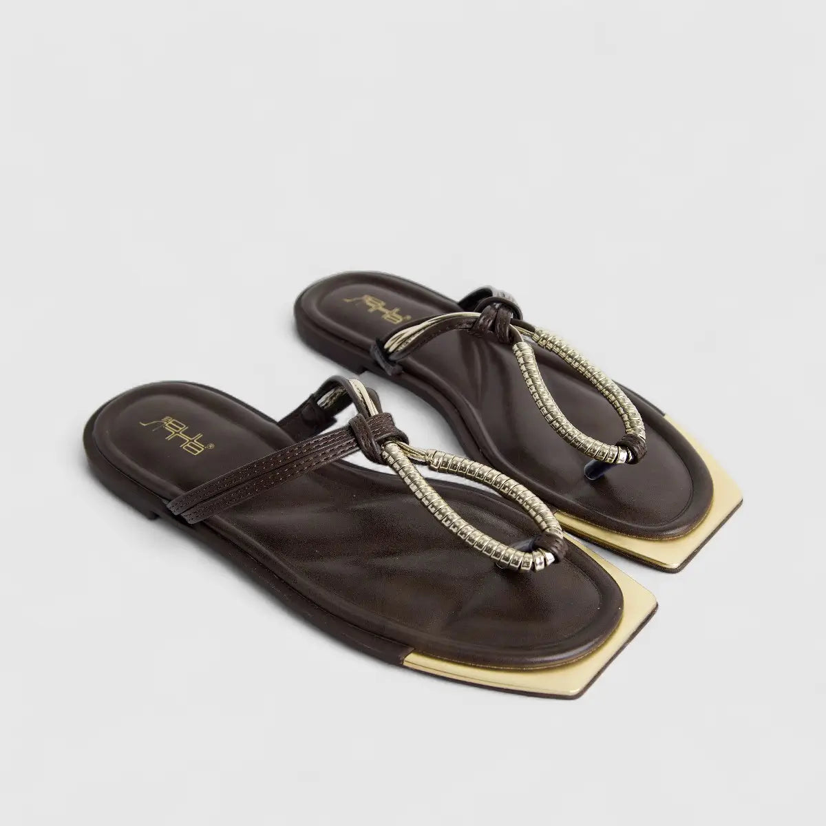 Bulbul Ladies Casual Flat Sandal Brown HAR078