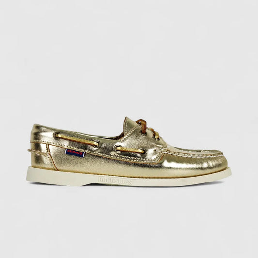 Sebago Ladies Docksides Portland Met 989 Gold SD2