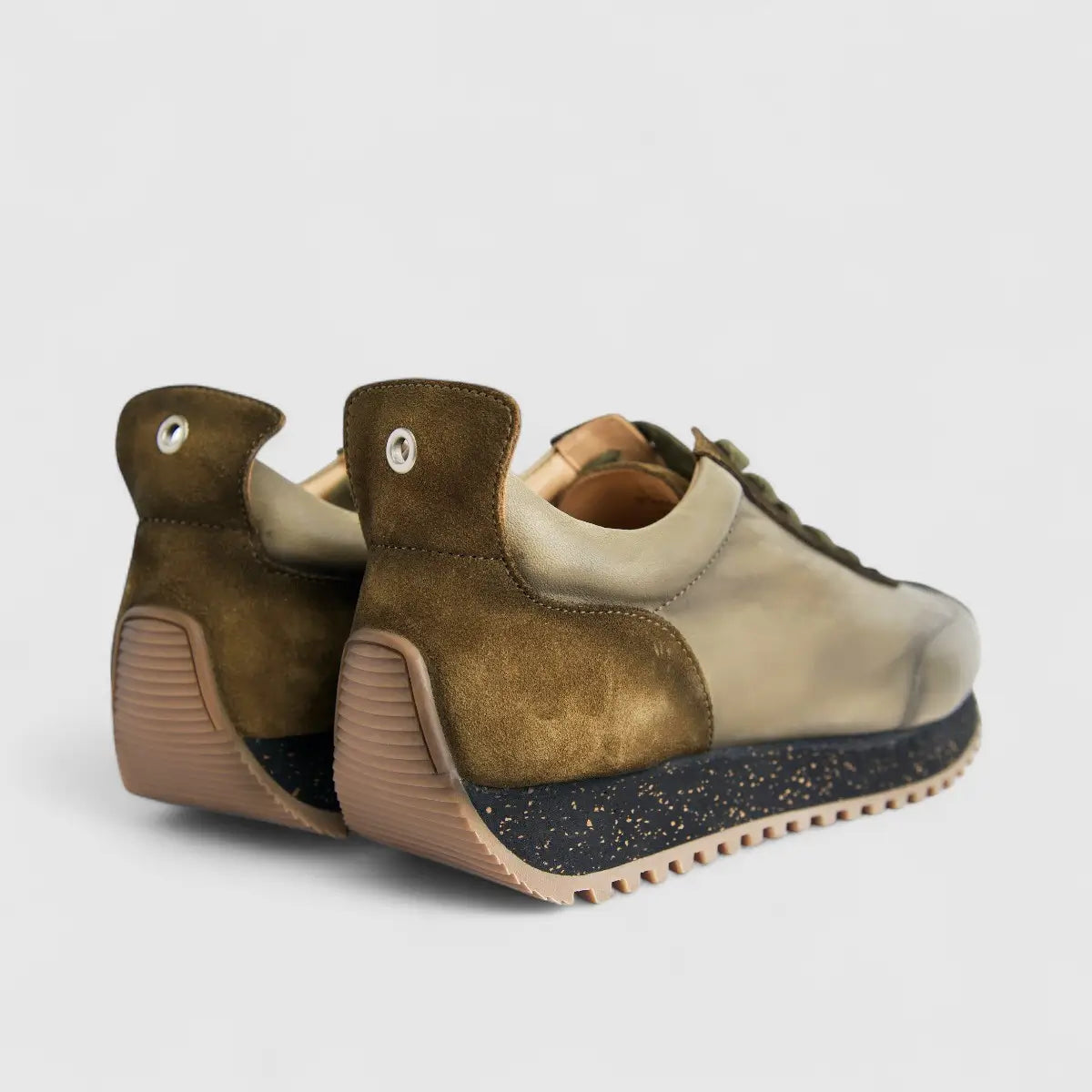 Bulletti Men's Leather Sneaker W2409050  Enzo Olive BK17