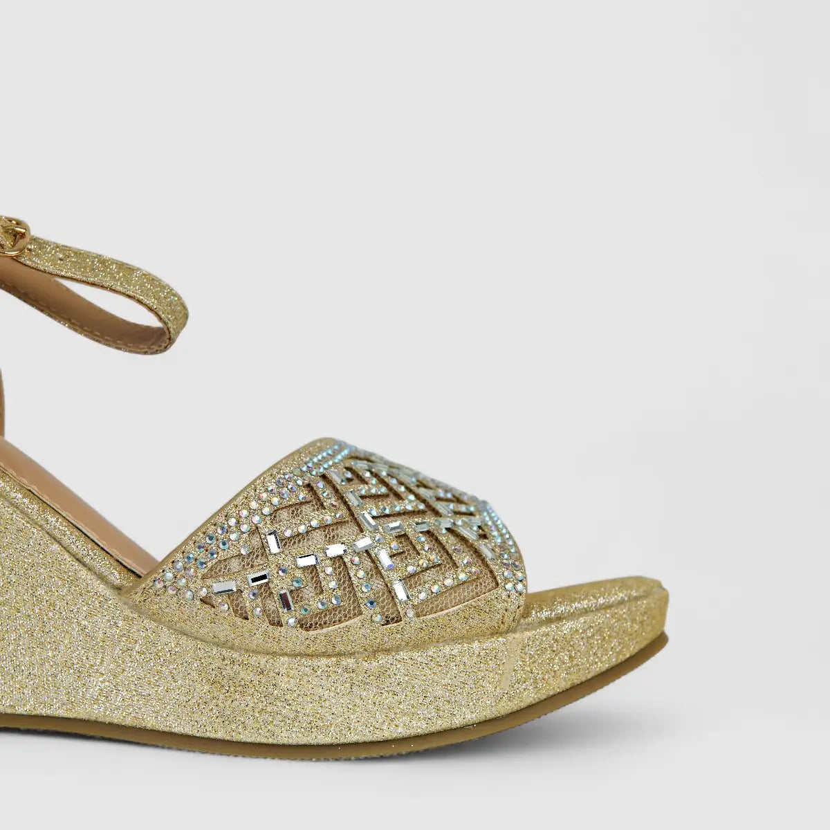 Bulbul Ladies Evening Wedge LU017 Gold