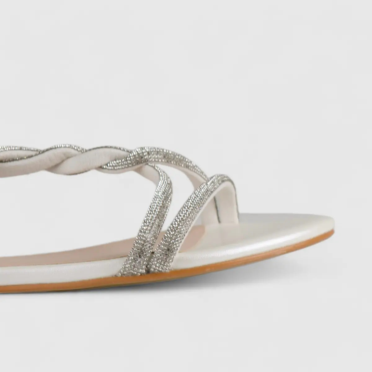 Bulbul Flat Bling  Sandal White HAR013