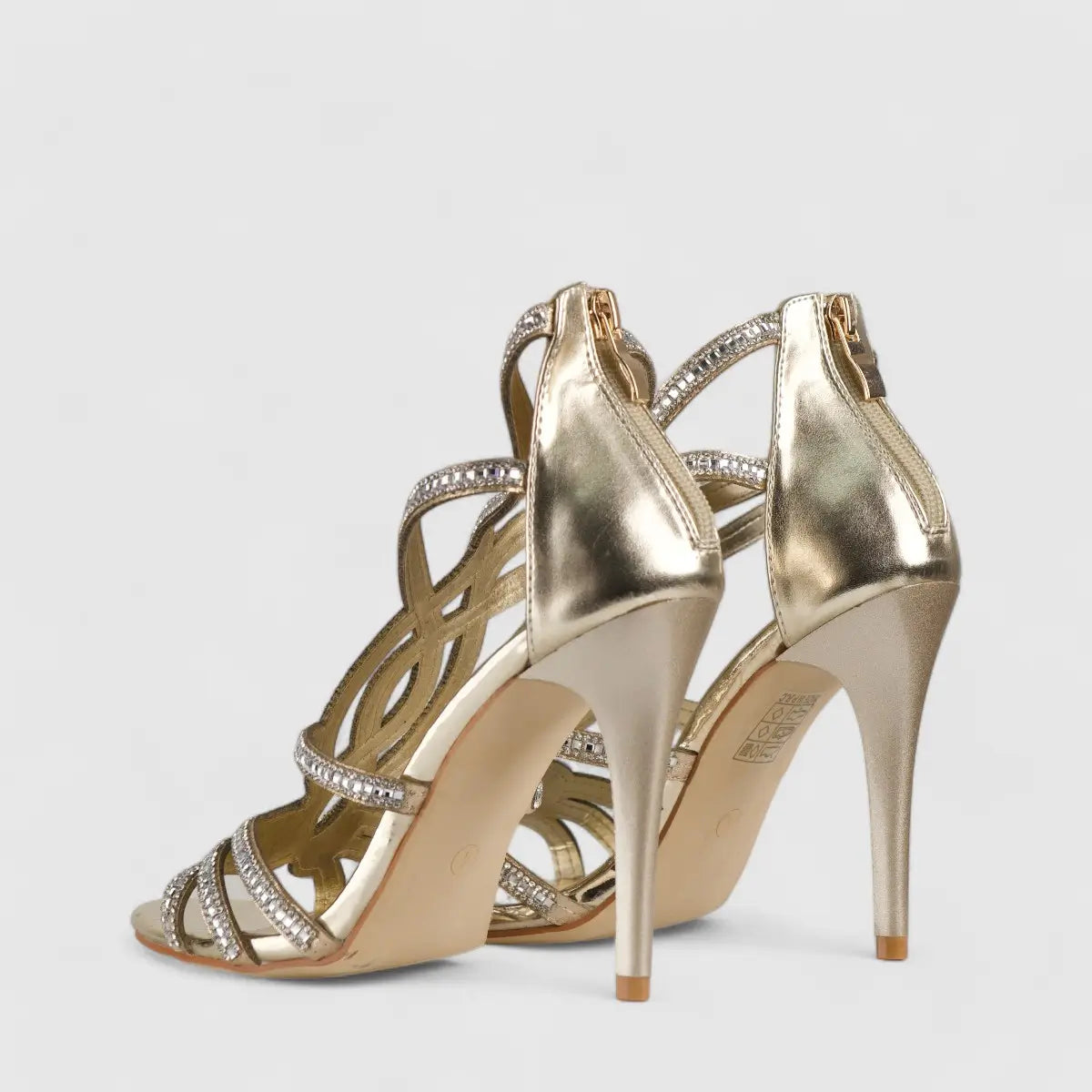 Bulbul Stiletto Heel Sandal Gold LU009 Heels | familyshoecentre