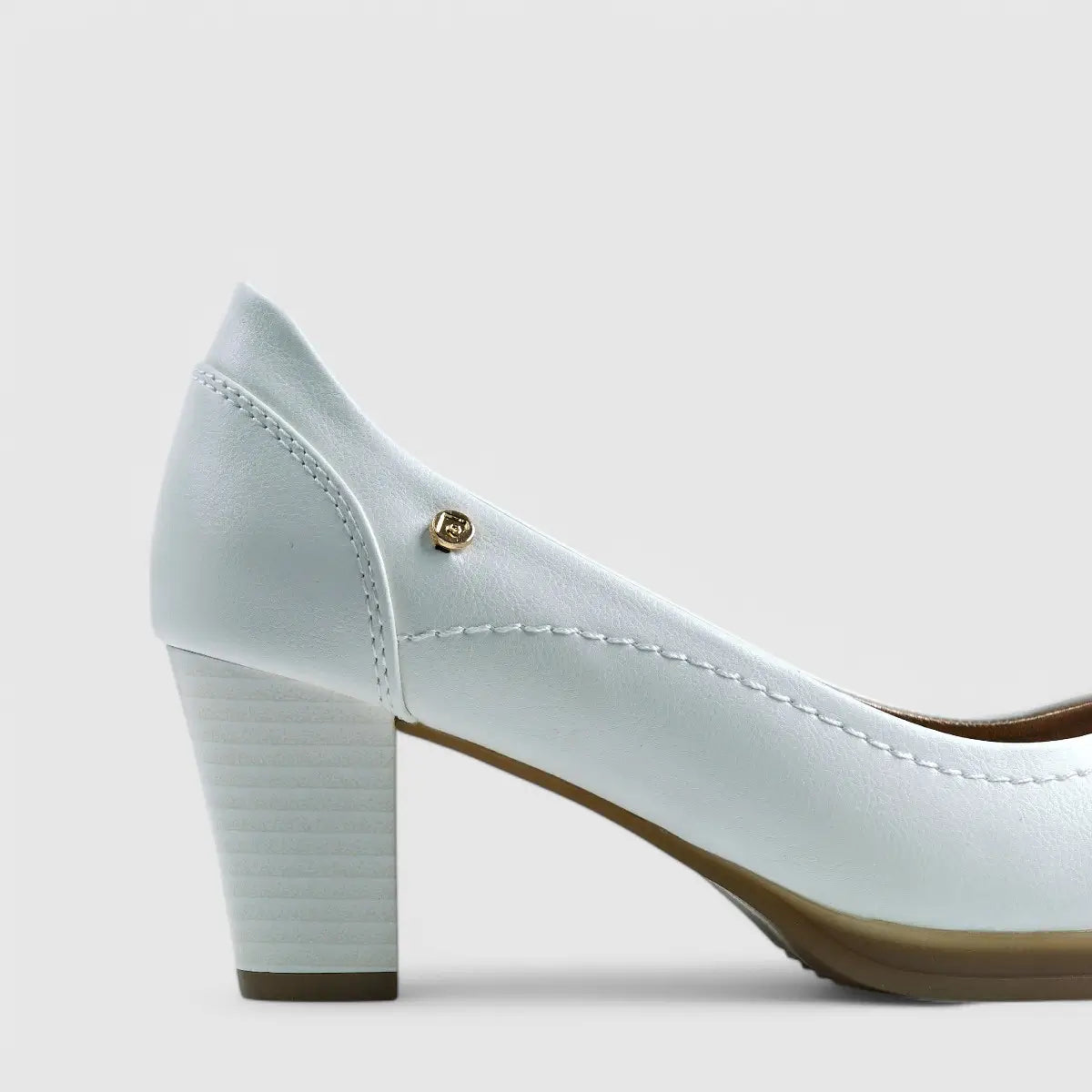 PC Dress Heel Court Shoe White 10755 Heels | familyshoecentre