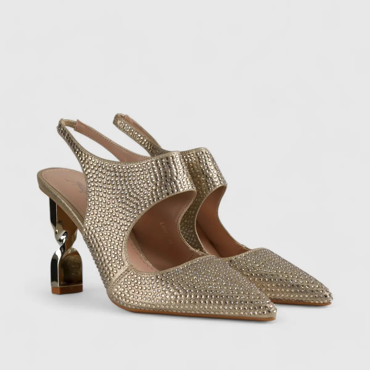 Bulbul Evening Court Shoe Gold LI001 Heels | familyshoecentre