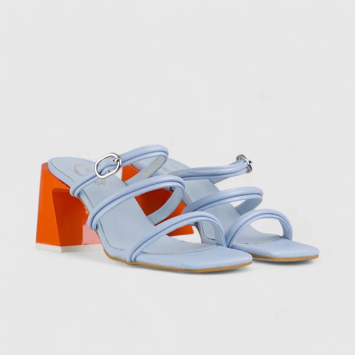 Bulbul Block Heel Sandal Blue CAR5017 Heels | familyshoecentre