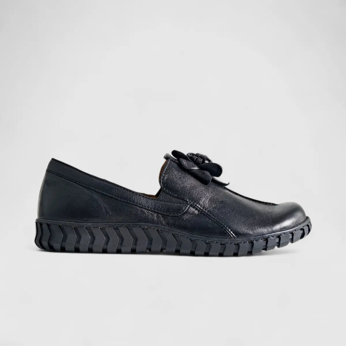 Karyoka Comfort Leather Casual 3060 Black Oxfords | familyshoecentre