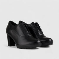 Hush Puppies Ladies Lace Up Block Heel HPL01162 Shazam Black HL28