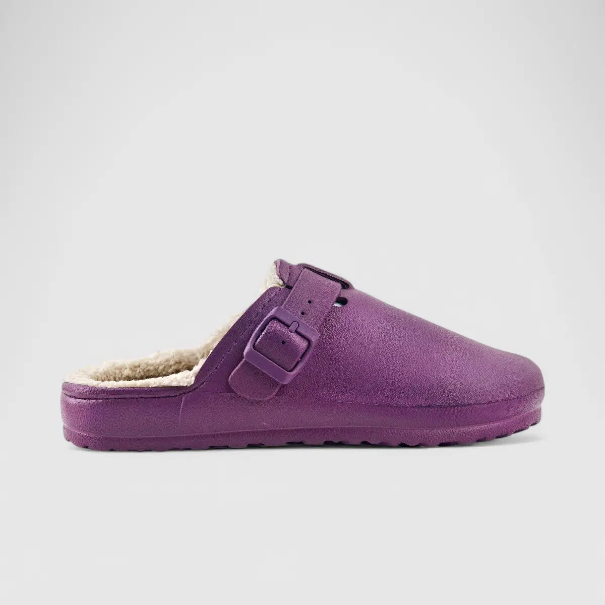 Soft Style By Hush Puppies Desi Fur Slippers Purple 01280 Slip-ons | familyshoecentre