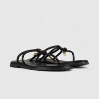 Bulbul Flat Bling Thong Sandal Black HAR015 Sandals | familyshoecentre