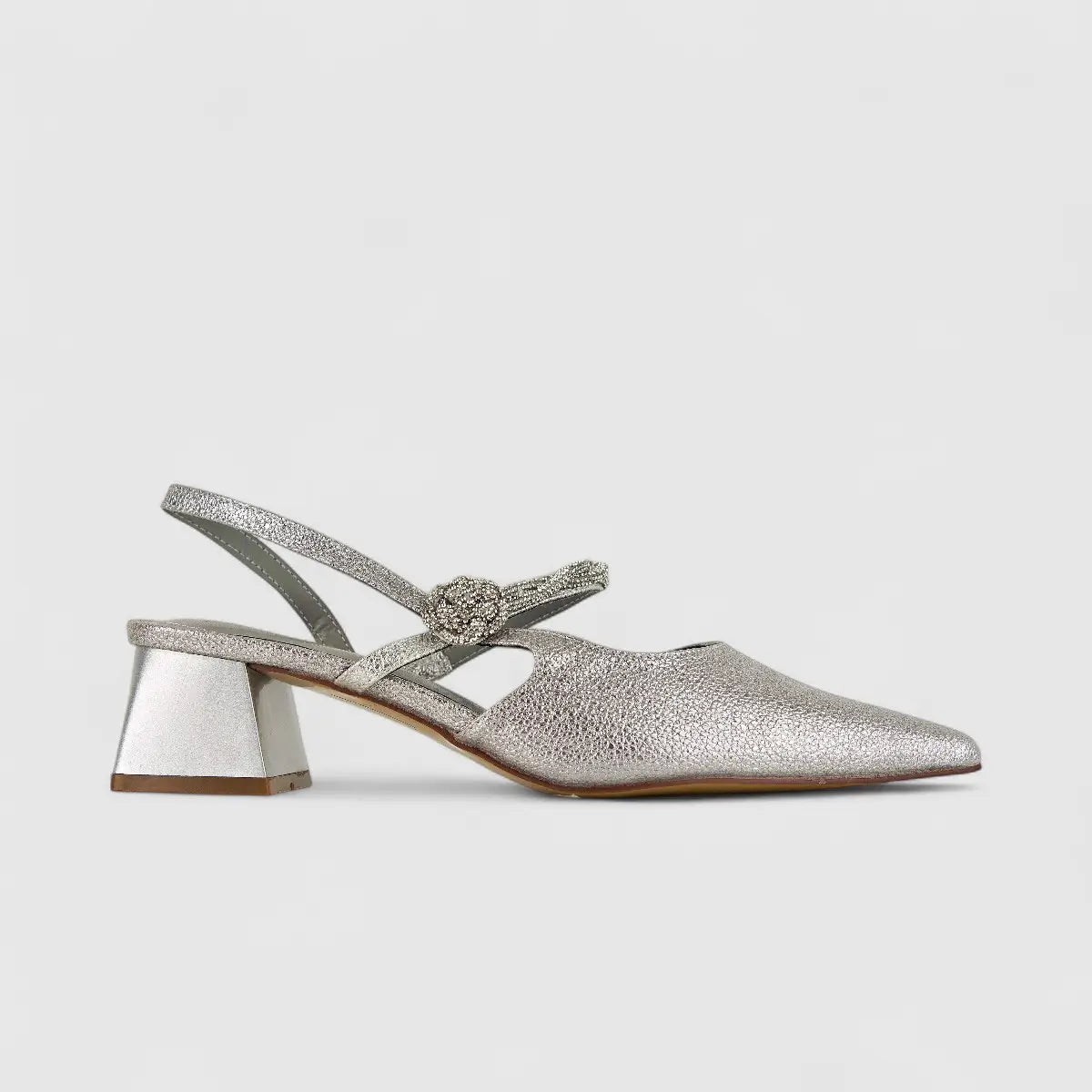 Bulbul Ladies Evening Block Heel HAR039 Pewter