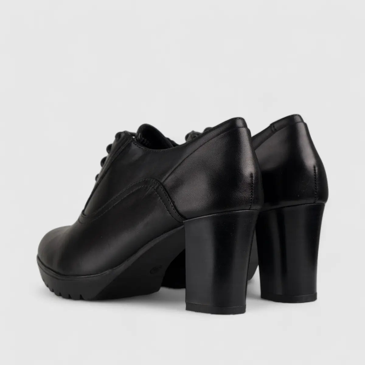 Hush Puppies Ladies Lace Up Block Heel HPL01162 Shazam Black HL28