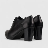 Hush Puppies Ladies Lace Up Block Heel HPL01162 Shazam Black HL28