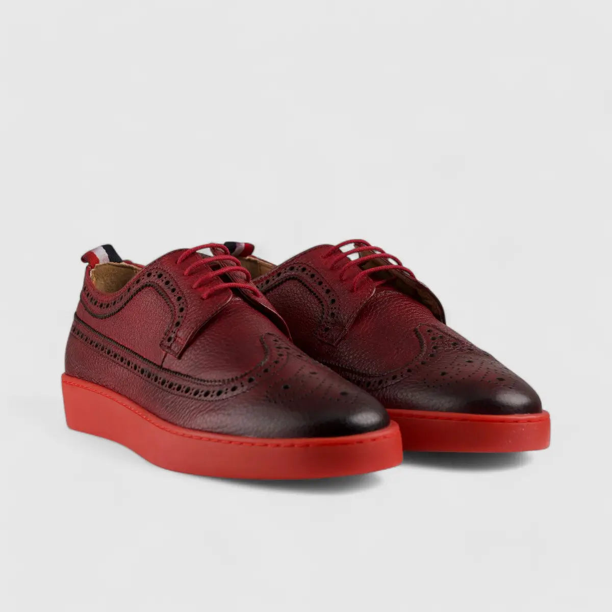 Formales Lace Up Leather Sneaker Red 4346 Oxfords | familyshoecentre