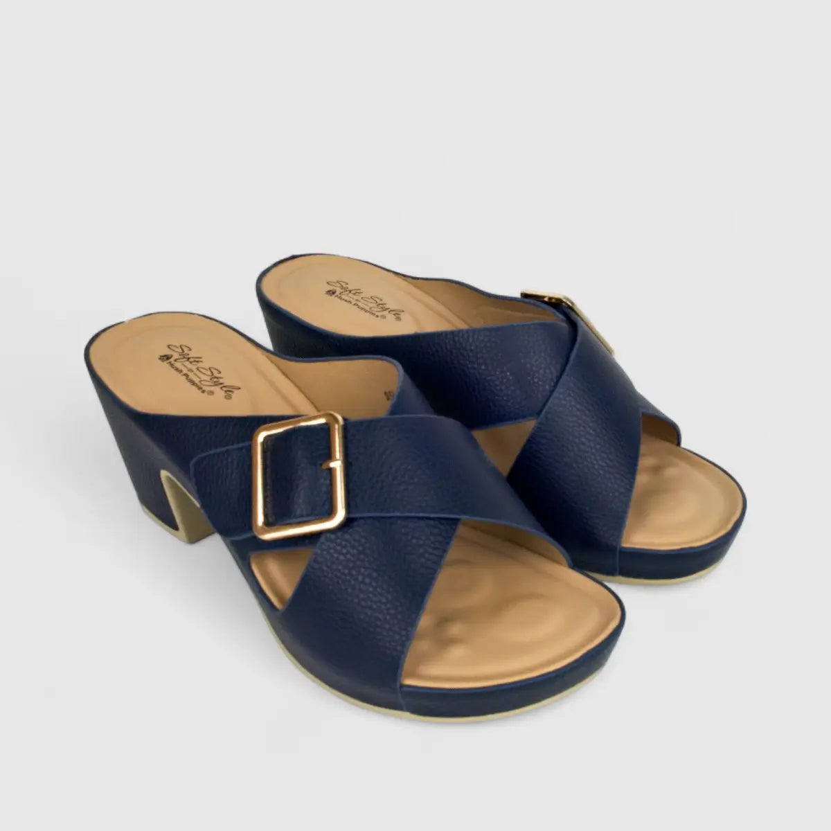 Hush Puppies Soft Style Ladies Block Heel Sandal Caden SSL01490 Navy SS301