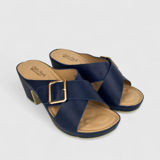 Hush Puppies Soft Style Ladies Block Heel Sandal Caden SSL01490 Navy SS301