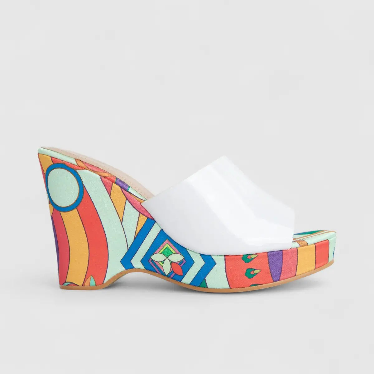 Bulbul Ladies Casual Wedge Sandal White HAR052