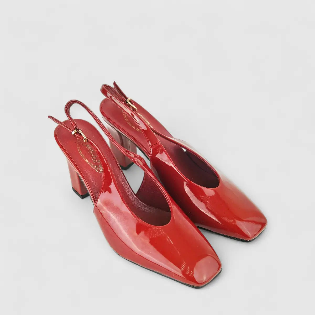 Bulbul Ladies Block Heel Sandal CAR-014 Red