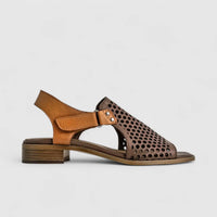 Dimato Ladies Leather Comfort Sandal 002.8361 Brown/Tan DS230