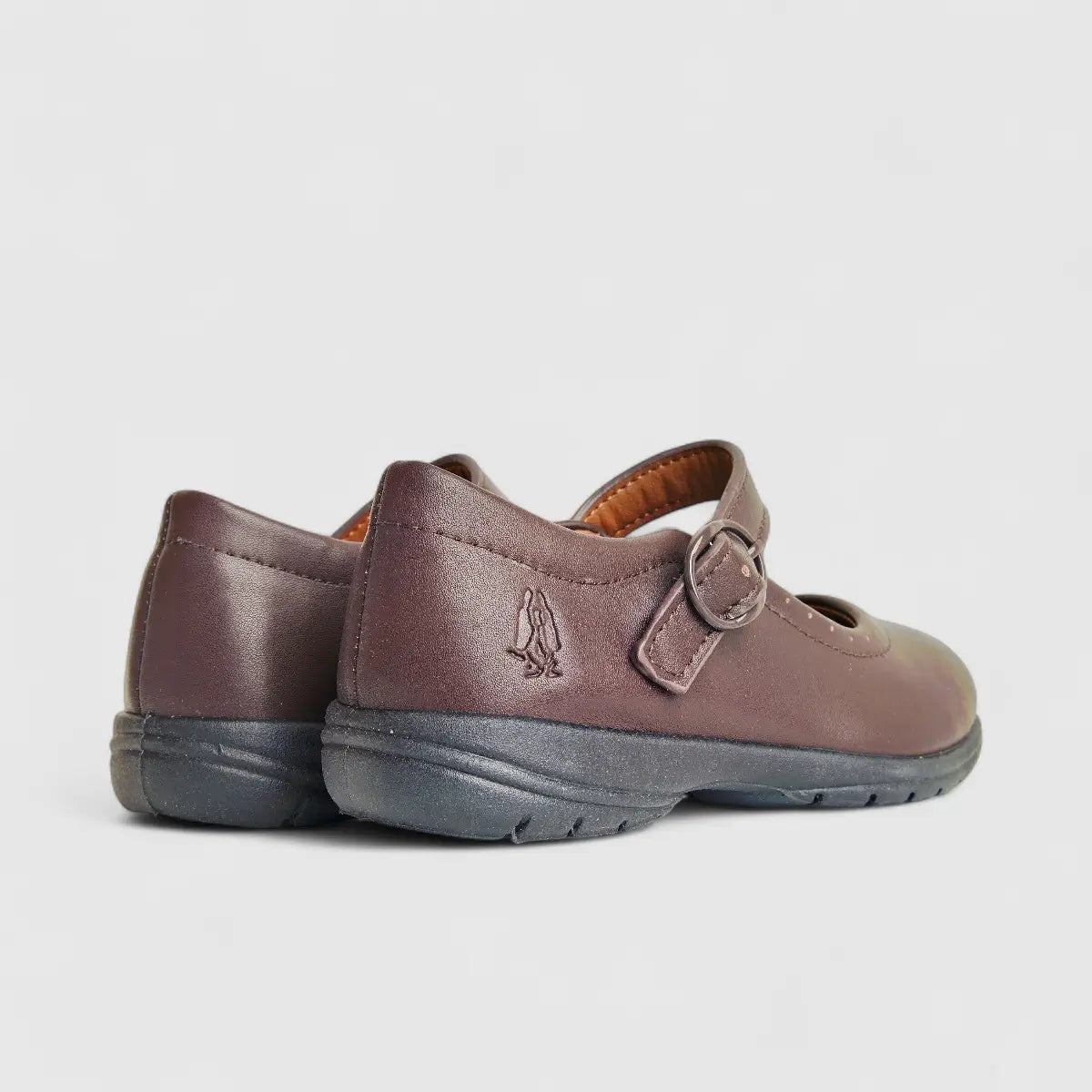 Scala Girls Kids (UK9 TO UK1) Mary Jane Buckle School Shoe HPK00014 Brown HG6