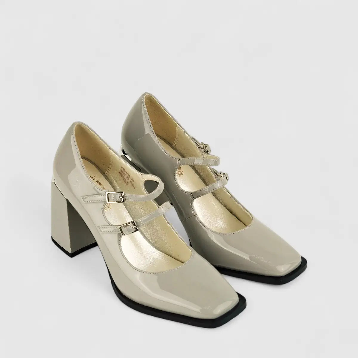 Bulbul Ladies Block Heel Shoe CAR-012 Grey