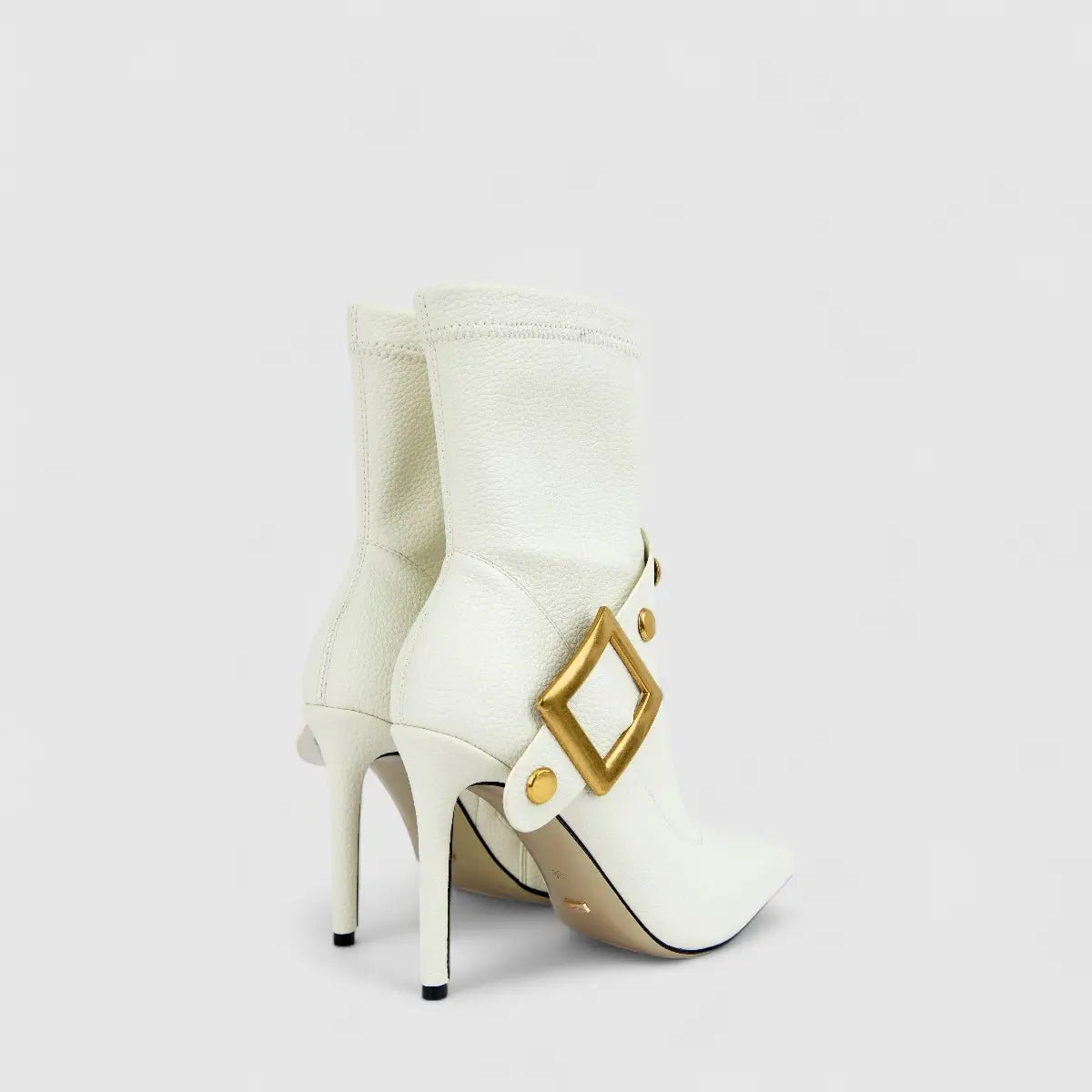 Bulbul Ladies Stiletto Heel Ankle Boot Off White CAR26-6