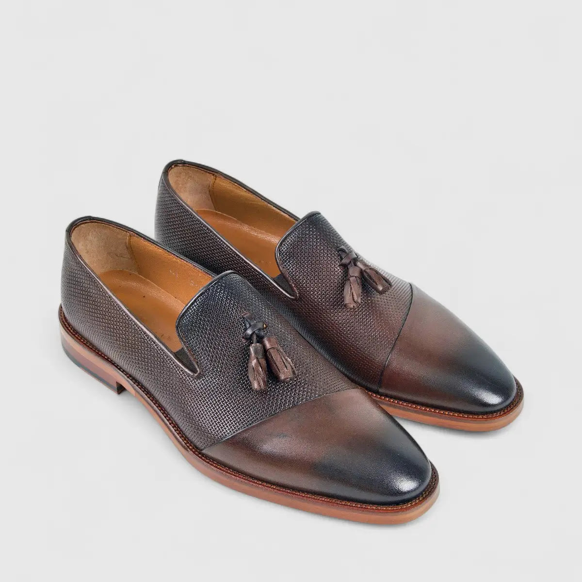 Bulletti Dress Slip On Tassel Loafers Brown 2-704 BC22 Oxfords | familyshoecentre