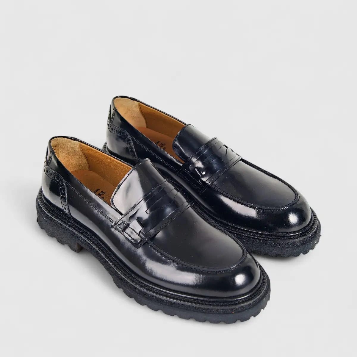 Formales Men's Leather Chunky Sole Slip On Black 0477 FC118