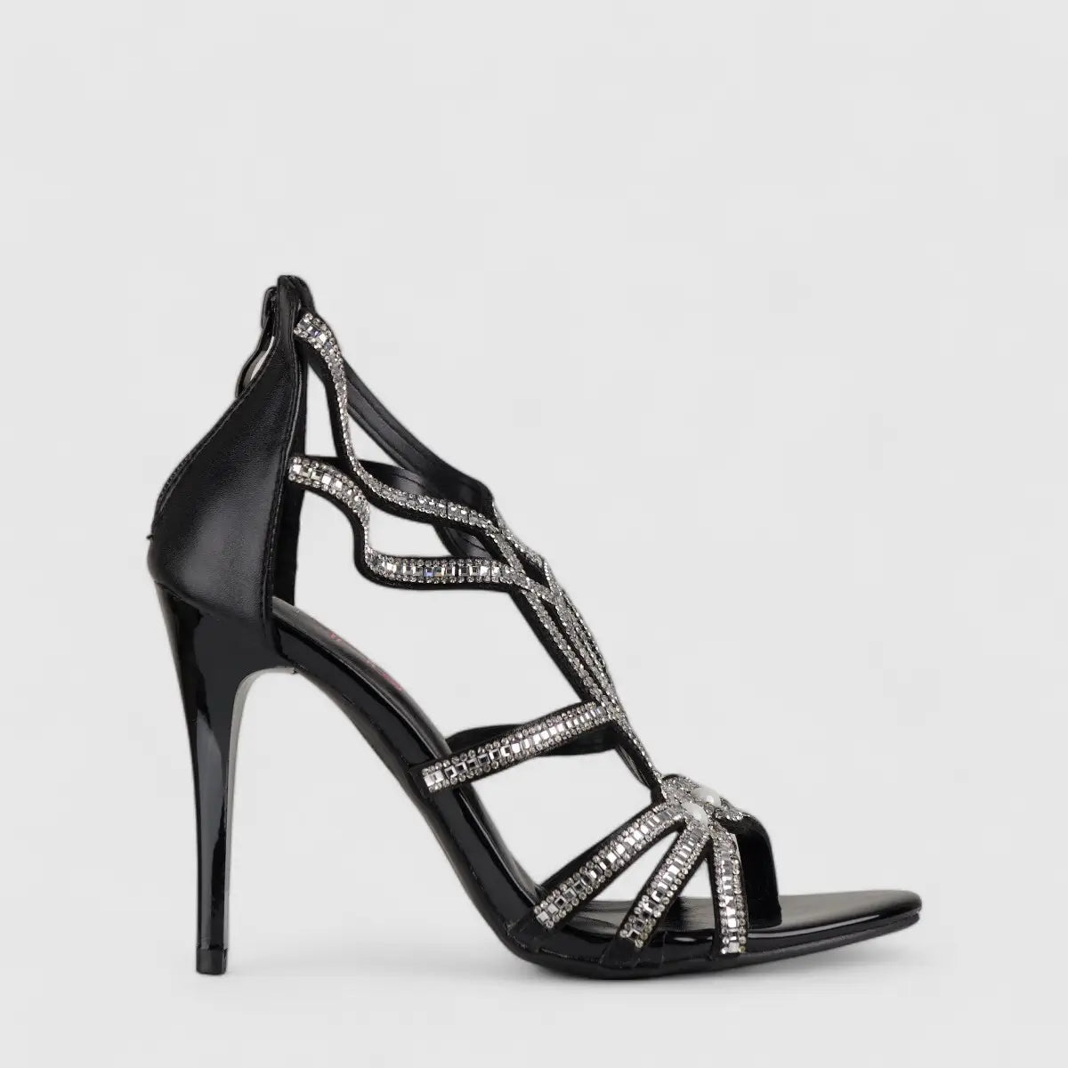 Bulbul Stiletto Heel Sandal Black LU009 Heels | familyshoecentre