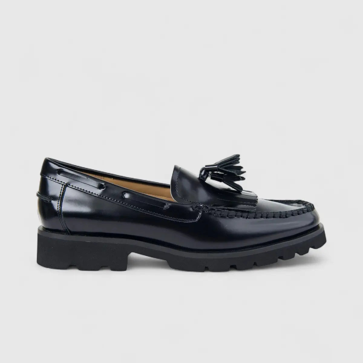 Morbido Ladies Leather Loafer Black PON027