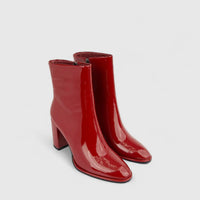 Bulbul Ladies Block Heel Ankle Boot Red CAR26-7