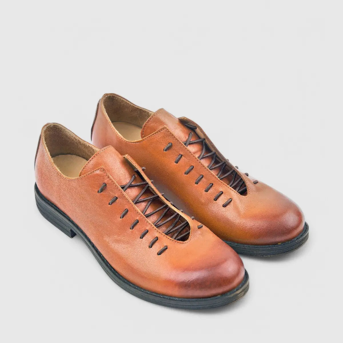 Modelle Leather Lace Up Shoe Tan 29680 Oxfords | familyshoecentre