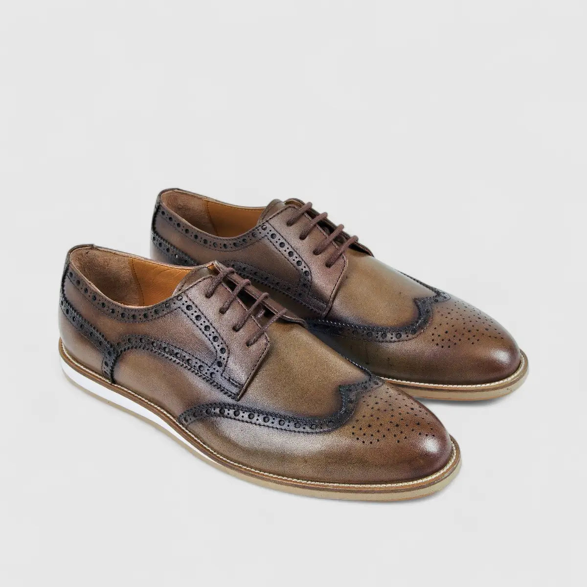 Bulletti Leather Brouge Oxfords Walnut 24-434 BC1