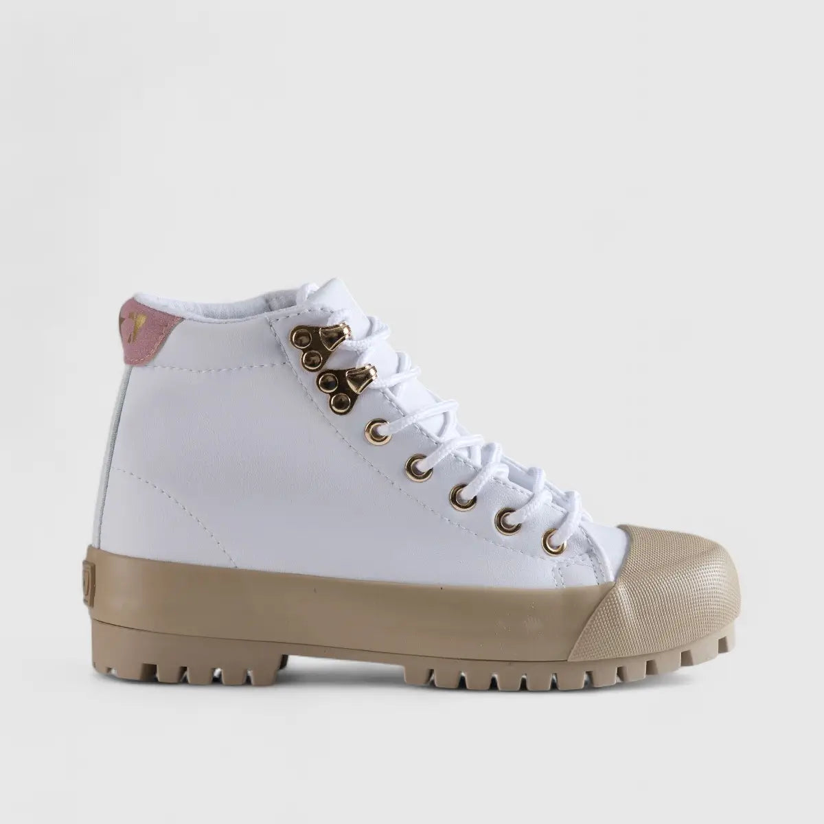 Caprio 2 Tone Statement Sneaker Boots White K12 Sneakers | familyshoecentre