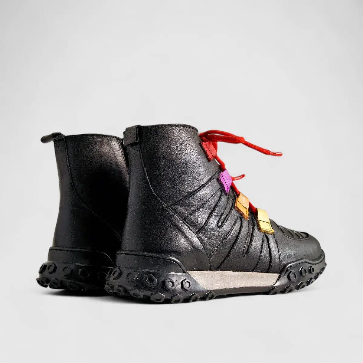 Karyoka Comfort Leather Boots 3562 Black Multi Boots | familyshoecentre