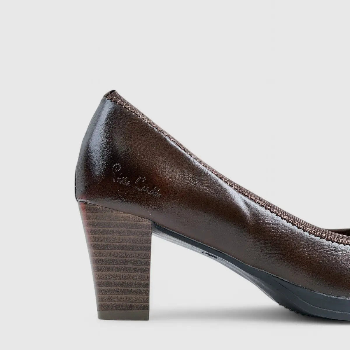PC Dress Heel Court Shoe Brown 10647 Heels | familyshoecentre
