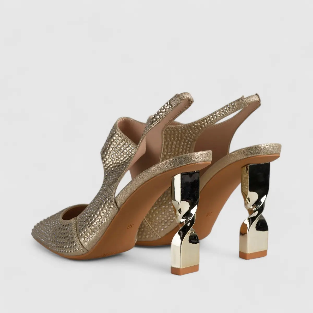 Bulbul Evening Court Shoe Gold LI001 Heels | familyshoecentre